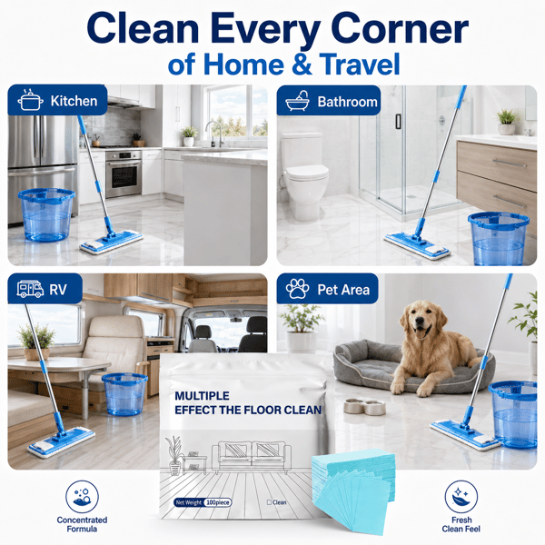 Concentrated Multi-Surface Floor Cleaning Sheets – Fresh Scent